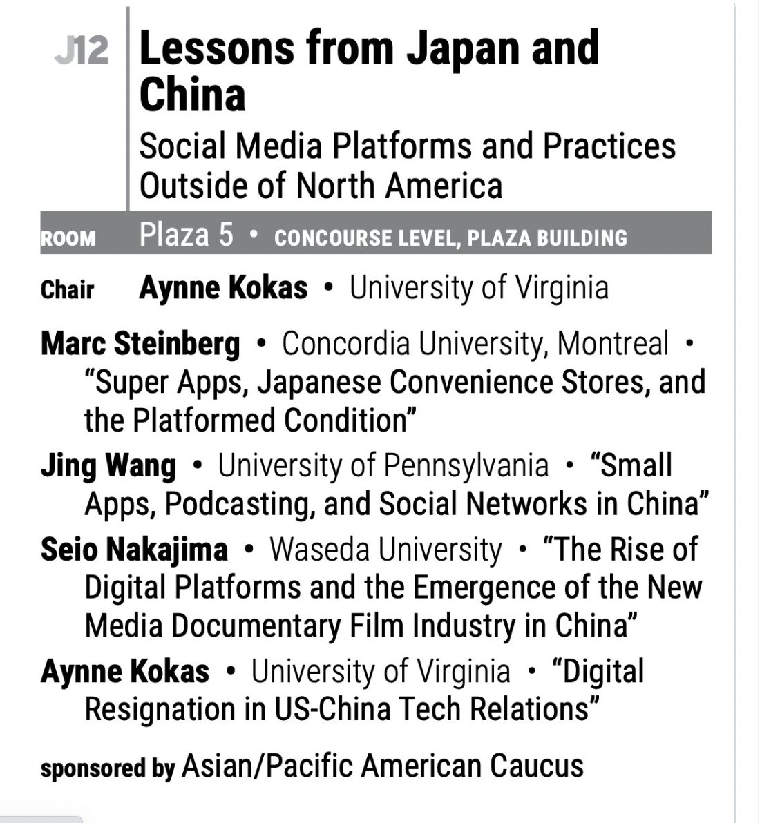 Today! at 11 am! in Plaza 5 at #SCMS23. We'll be discussing podcasting, documentary platforms and digital borders.