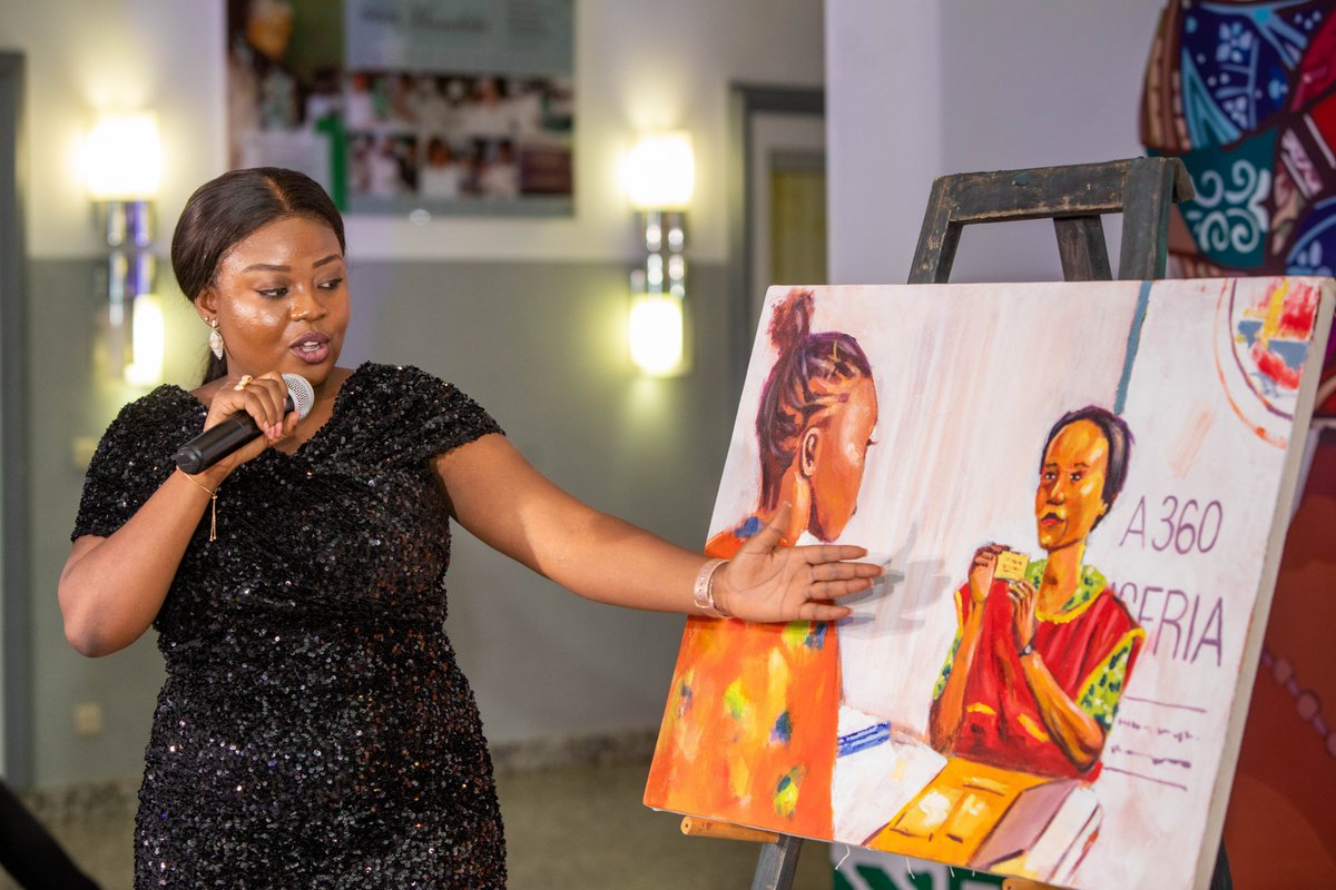 nighealthwatch's tweet photo. Hannatu John, Programmer at Adolescent 360 Amplify, implemented by @SFHNigeria, used the artwork titled 'Girl with a Plan' to illustrate how the project is empowering women & adolescent girls to make informed reproductive health choices through a social support network. https://t.co/rupnSeShGT