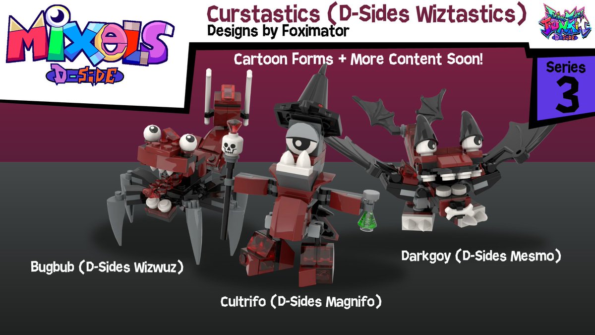 AnimatesSizzle's tweet photo. "Aw, sweet! Series 3 has made it! Rad fun!"
Meet the new tribes with soap, sand and dark magic for D-Sides Series 3 with Extra Episodes!
Note: Cartoon Forms, Maxes Pictures and More content are coming soon in the future.
#mixels #mixelsdsides #dsides #fnfdsides https://t.co/qiieXZMoDS