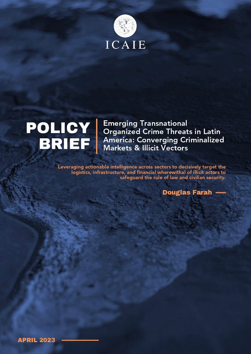 Strongly recommended policy brief from @_ICAIE about Emerging Transnational Organized Crime Threats in Latin America. The report, written by @ConsultantsIbi, highlights findings of our #OAS_DTOC regional project against illicit gold mining across 🌎👇
icaie.com/2023/04/spring…