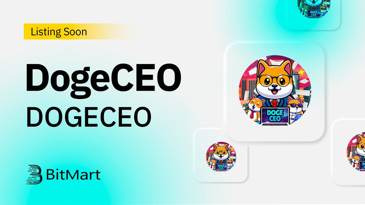 BitMart_SA's tweet photo. ✨ Upcoming New Listing ✨
#BitMart will list DOGECEO @DogeCEOofficial soon 🔥
Follow our official announcement for more details!
Share in the comments what you like about this project ⬇️
#DOGECEOBitMartListing https://t.co/FRhk9omDFX
