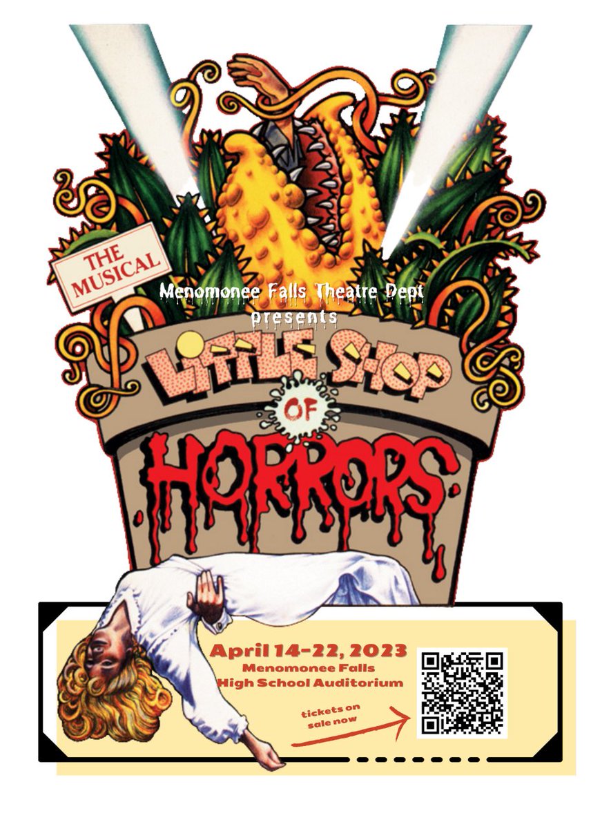 FallsSchools's tweet photo. Feed me, Seymour! The Menomonee Falls High School Theater Department invites you to the Little Shop of Horrors, the musical comedy-horror classic. #fallsschools #mfhs #lititleshopofhorrors #mfhstheatre #springmusical https://t.co/E08QXMdzJa