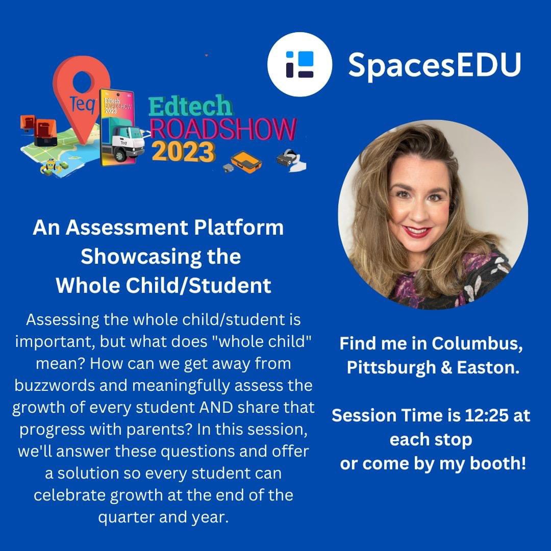 Woohoo!!!! So excited to be part of the @TeqProducts Roadshow! See you soon, Columbus, Pittsburgh & Easton!

Find out more & register for FREE here: teq.com/teq-edtech-roa…

#GrowthOverGrades #WholeChild @spaces_edu