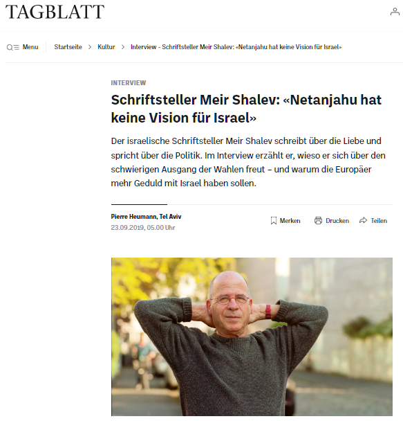 JoCroitoru's tweet photo. Um den in bewegten 🇩🇪Nachrufen gewürdigten #israel Schriftsteller Meir #Shalev war es seit letzter Lesung 2018 in 🇩🇪auffällig ruhig geworden. Der Besatzungskritiker war hier wohl nicht mehr willkommen. ZEIT-Gespräch 2020 nur zu s. Kriegsverletzung.
🇨🇭 2019 noch zu Politik befragt https://t.co/m53J0b1LtF