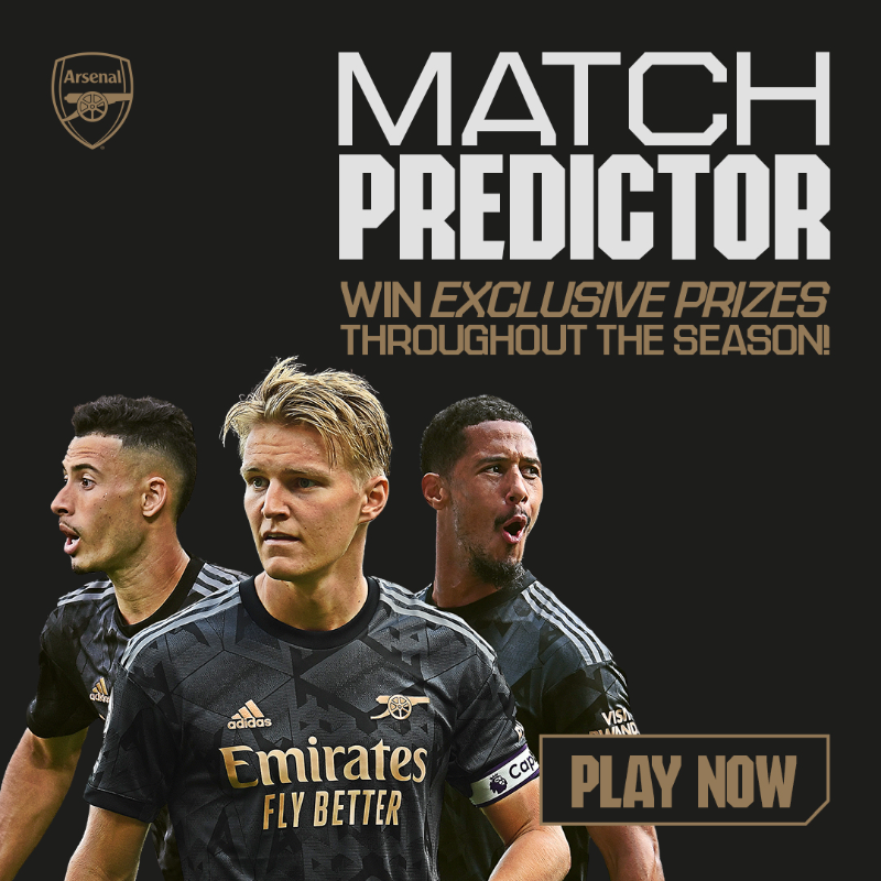 Arsenal's tweet photo. 🔮 It's time to predict tomorrow's London derby

🎁 Exclusive prizes are on offer

👇 Give our match predictor a go