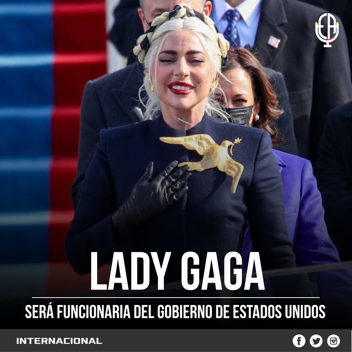 ecuantena's tweet photo. ** INTERNACIONAL **
#LadyGaga, reconocida #cante #pop, llegaría al cargo de #copresidenta del Comité del Presidente sobre #Artes y #Humanidades de #EstadosUnidos, según informaron medios locales que citan un comunicado emitido por la #CasaBlanca. https://t.co/sqhXIpXpR4
