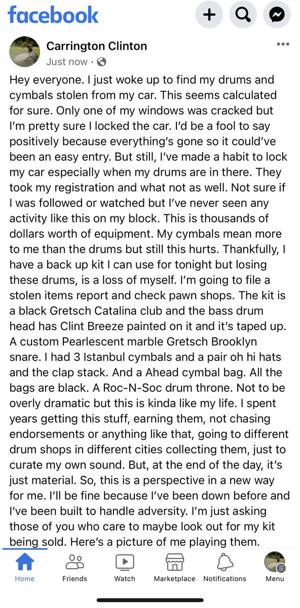 Hey everyone.. I woke up to find my drums stolen at some point yesterday while I was not home. Full post here If anybody can keep an eye out, thank you. I am grateful.
