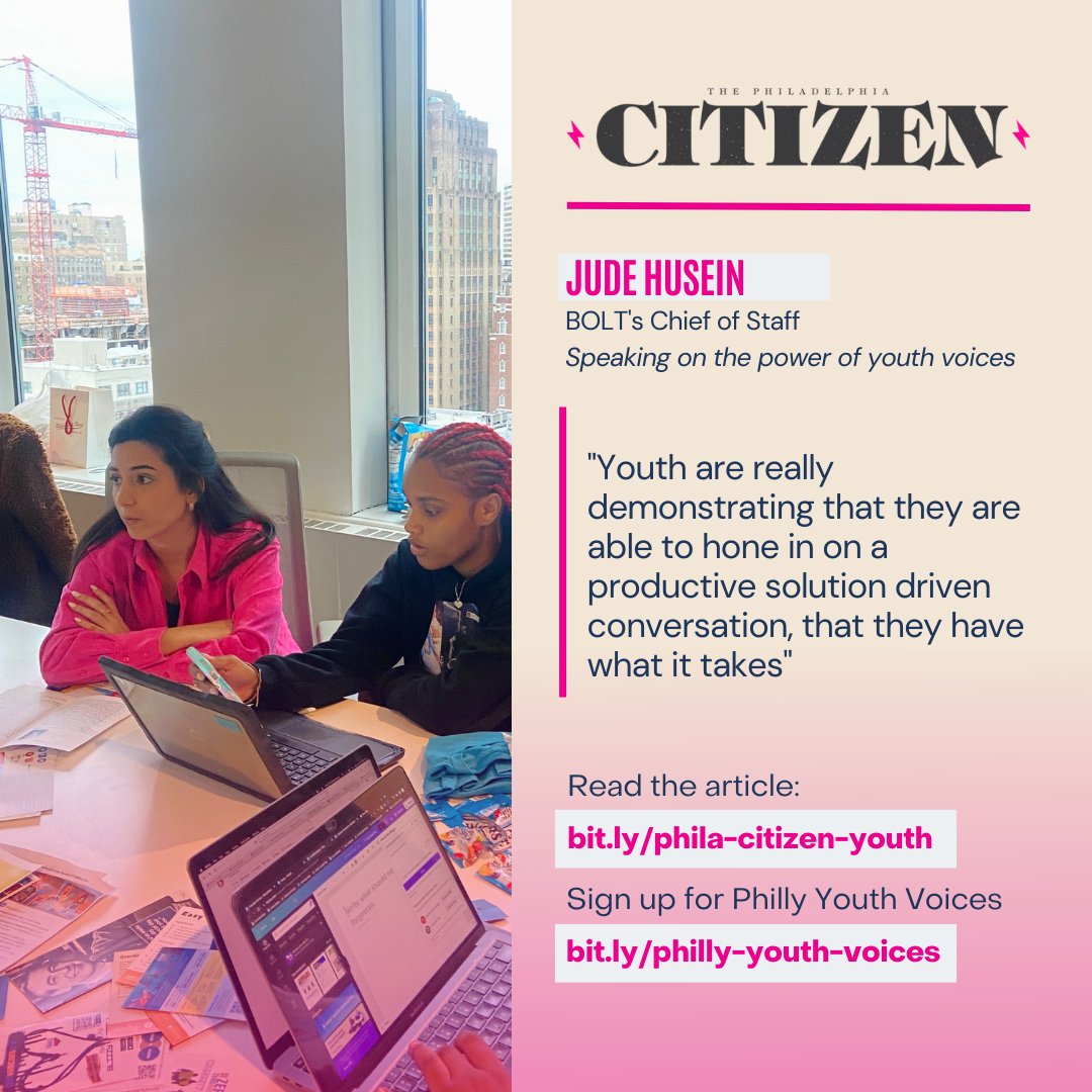 Thank you to the @thephiladelphiacitizen for covering the importance and power of youth voices! ⚡️

We're so excited to be welcoming public high school youth from all across Philly tomorrow with our amazing partners!