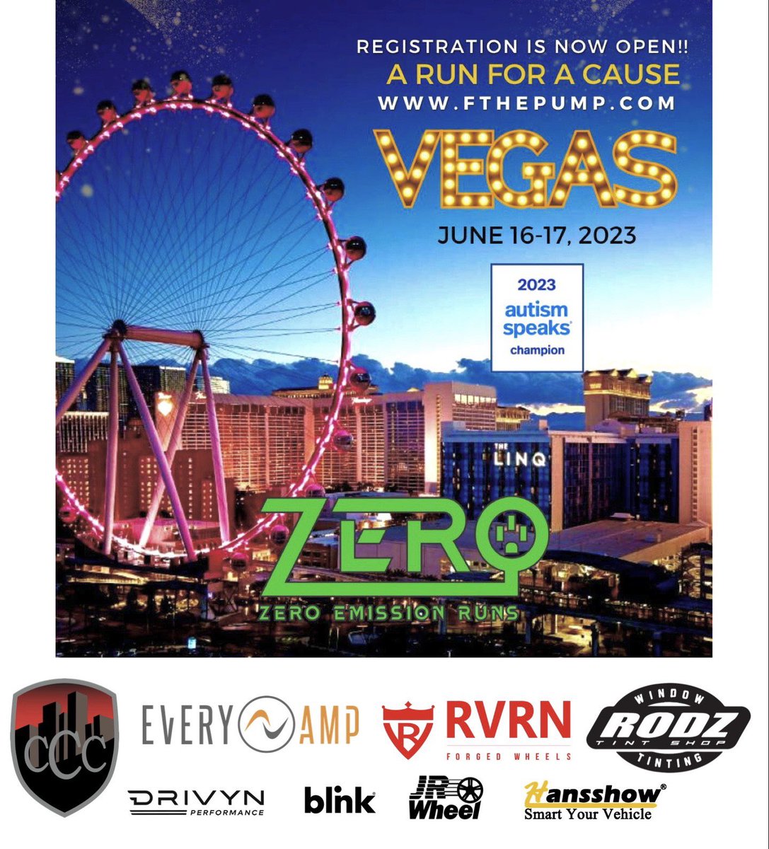 FthePump1's tweet photo. We are about 80% full, be sure to register if you want to attend. Check out last years Vegas Run!
This driving event is in support for Autism Speaks and open to all brands of EV’s and ZEV’s 
https://t.co/XfBIuOh0ln

@Tesla @LucidMotors @Rivian @VW @Ford @ChevyElectric @Hyundai_Global @Kia @Porsche @AudiOfficial @TeslaClubSoCal