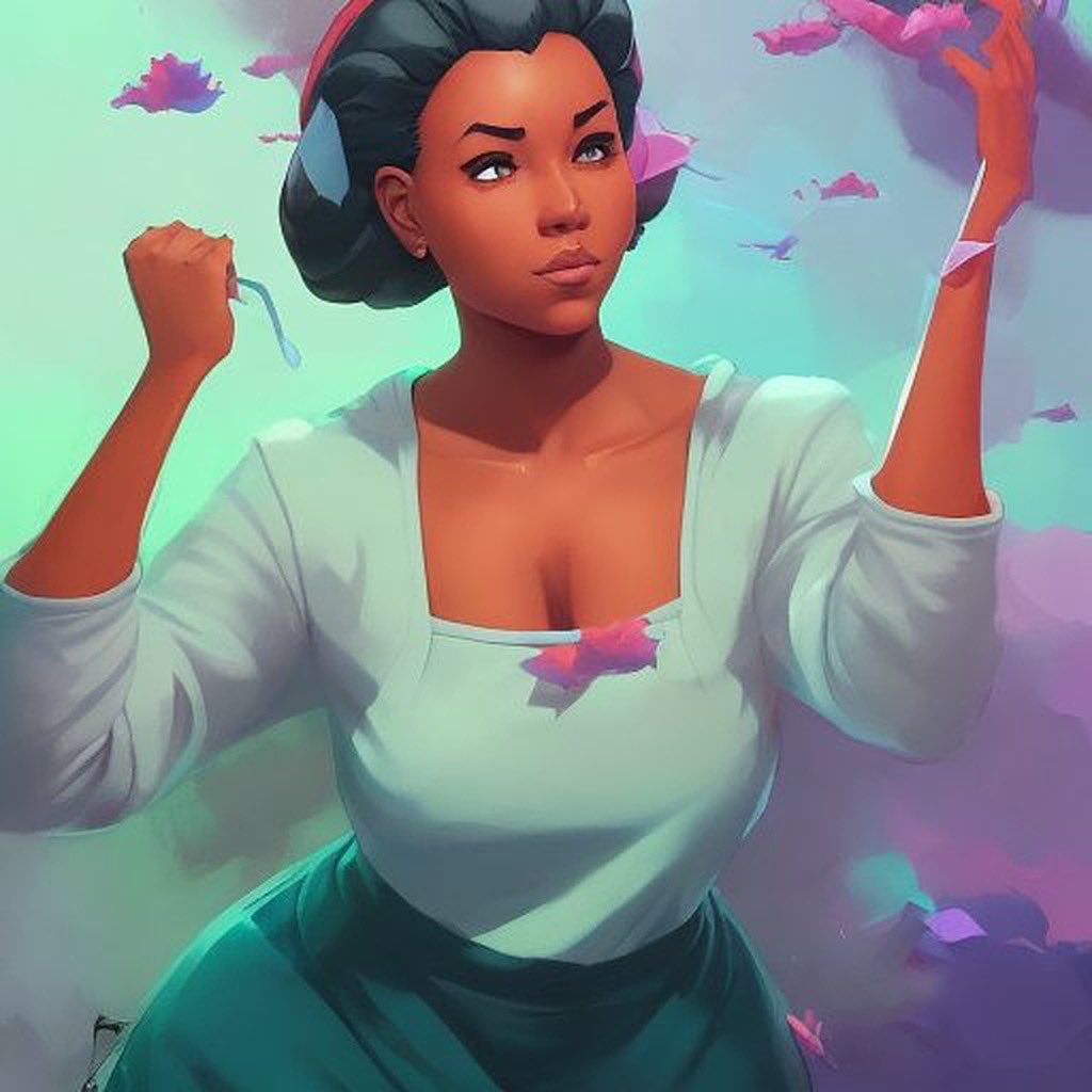 kitty_scratch12's tweet photo. Why I hate AI art:

My friend was trying to be nice and knew I was unable to draw for months, they can’t draw themselves and don’t have a lot of money so they downloaded one of the AI art apps, used some of my selfies and got several pictures like this. https://t.co/hDOs5U1SRW