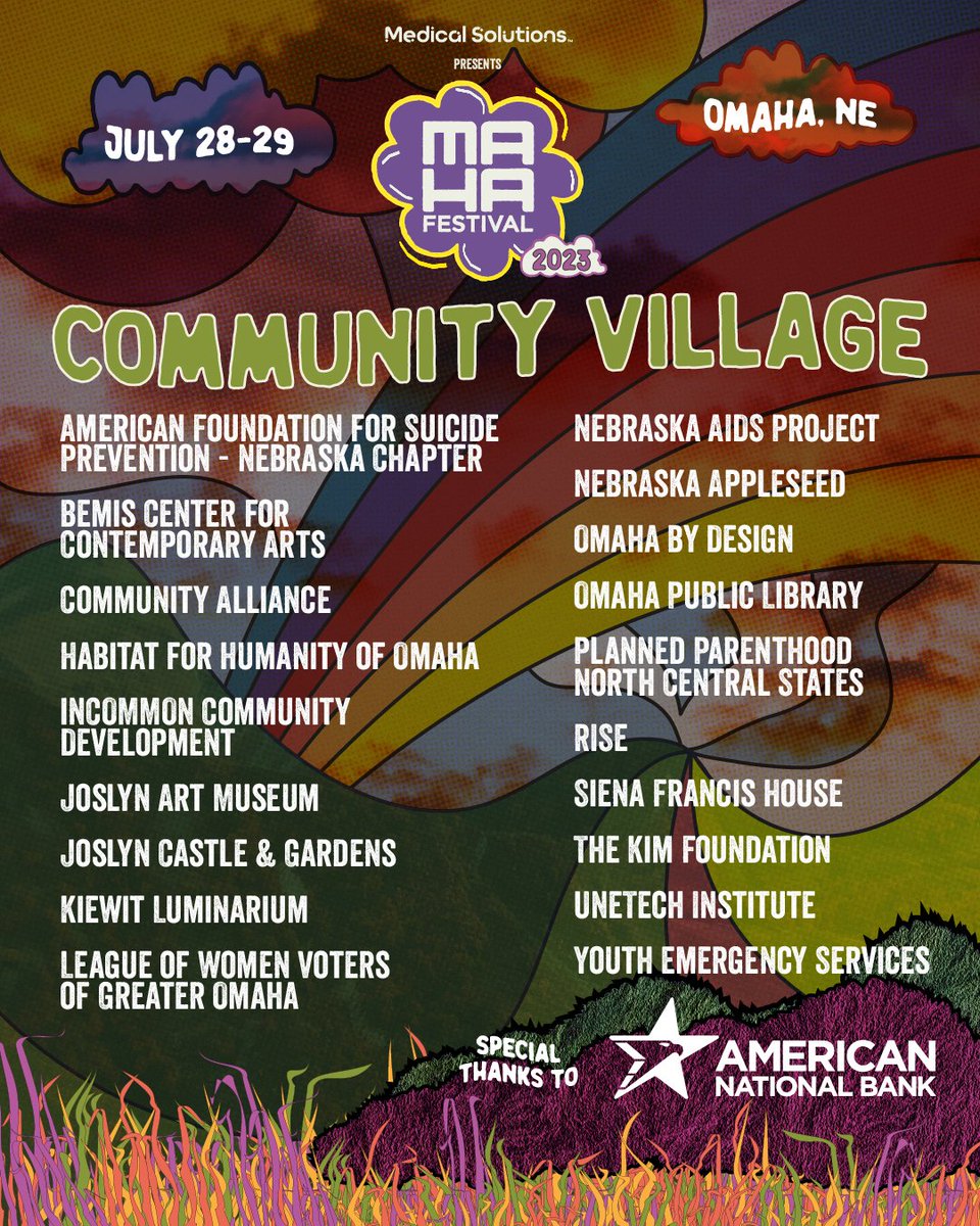 neAIDSproject's tweet photo. 🍄We're pumped to share that we will see you in the Community Village at the @mahafestival in July! Check out this list of all of our rad friends who will be there too!
#MahaFestival #MahaFestivals #CommunityVillage #Nonprofit #NonProfitOrganization #Nebraska #NebraskaAIDSProject https://t.co/ETYRpLQWGi