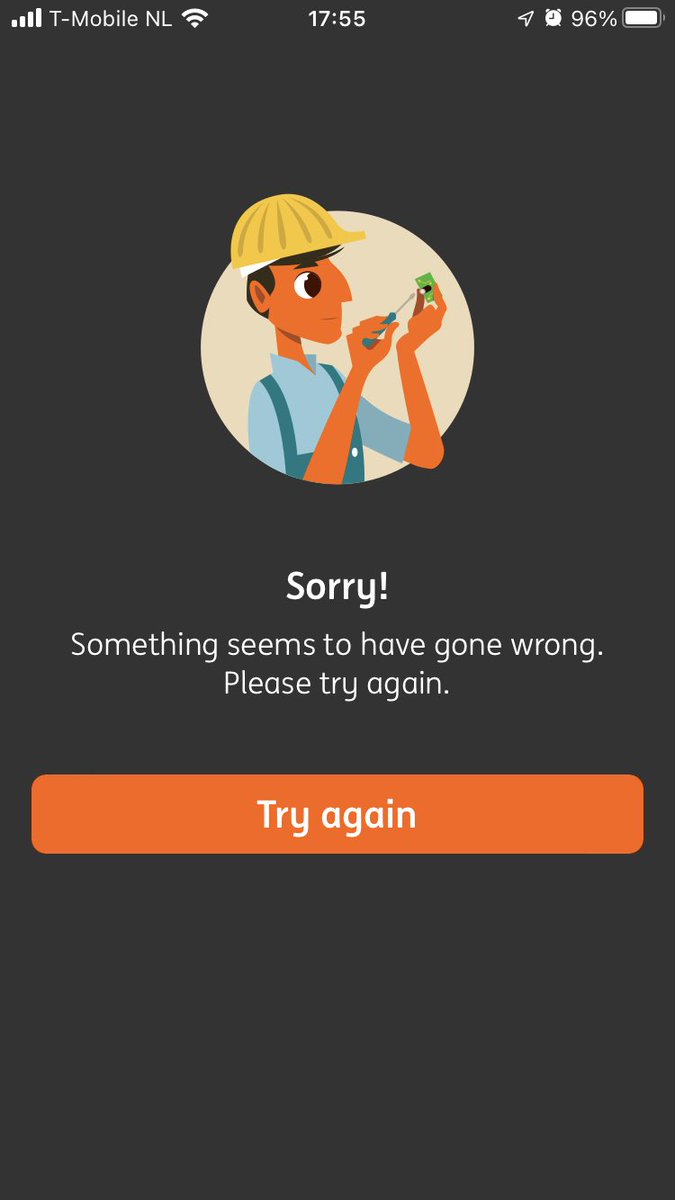 waik's tweet photo. @ING_news you’re mobile app is down planned? https://t.co/xDswsLvVlt