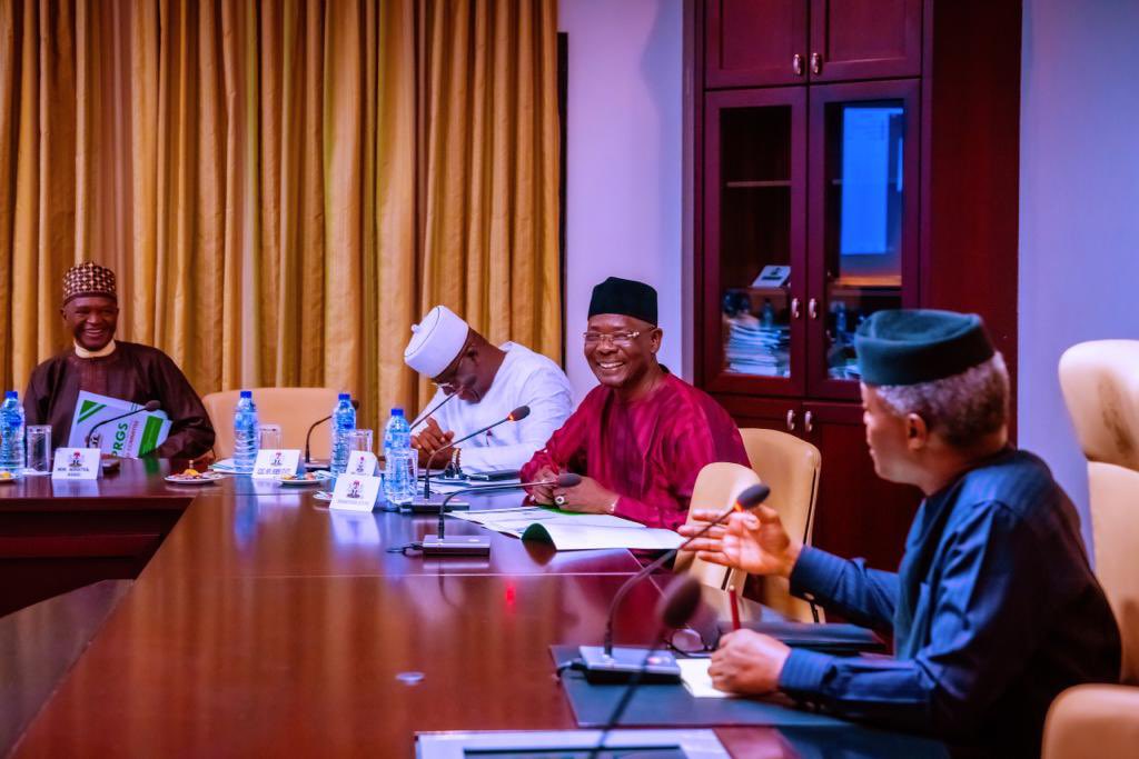 GhesheS's tweet photo. #NPRGS report given says, “A total number of direct beneficiaries of the implemented programmes currently stands at 1,818,782 vulnerable Nigerians and a total of 9,527 Nigerians have also been directly employed through the implementation of the programmes so far. #OsinbajoStrides https://t.co/Itgff4cr0f