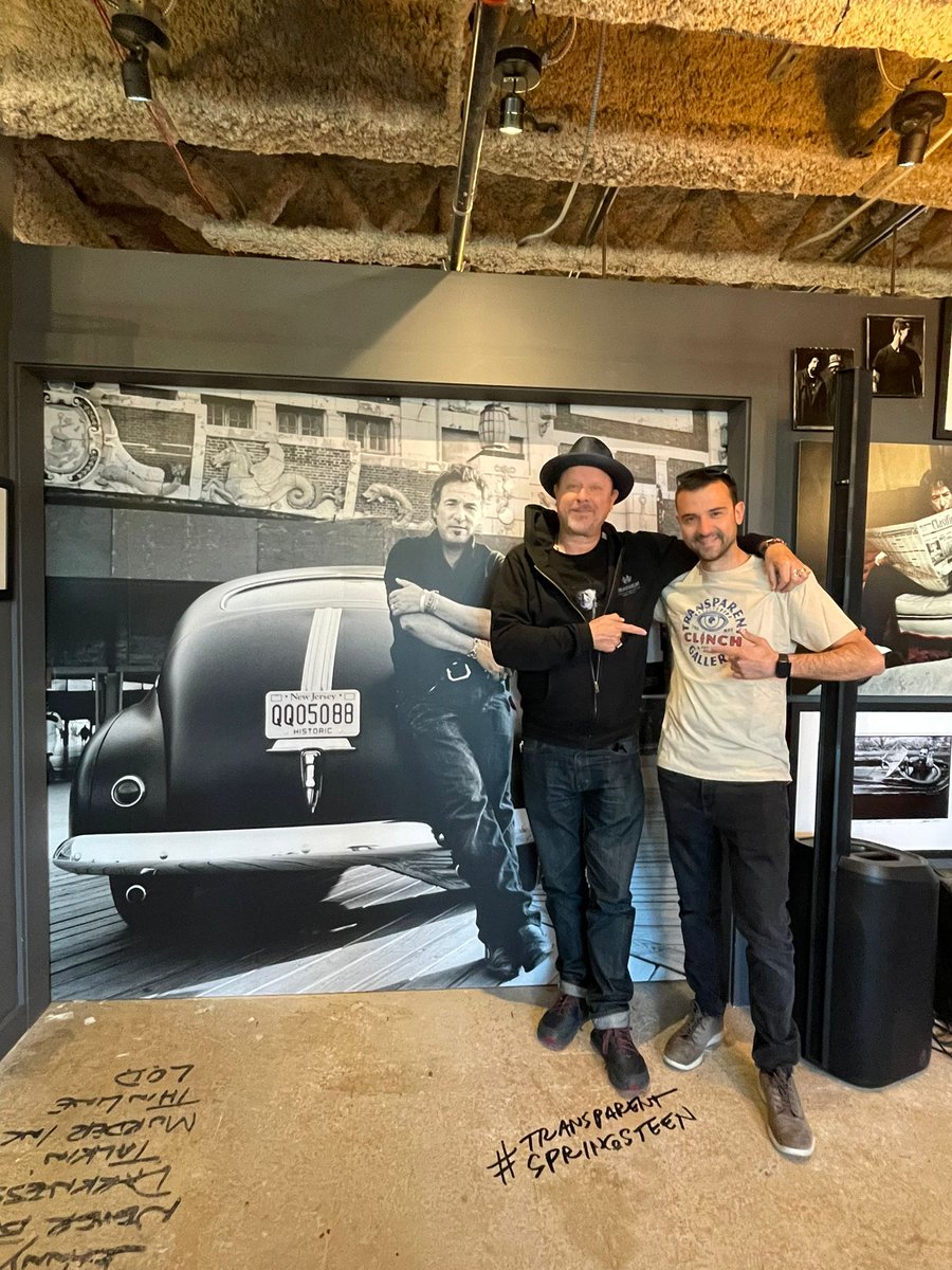 MarcGarciaB's tweet photo. We had a great time at @Transparent_AP talking about @springsteen and seeing photos made by @Danny_Clinch and his team. Great work, awesome photos. Thanks for your time, we will be back!
Greetings from Asbury Park!  #SpringsteenTour2023 @joangarcia1505 @anna_garcia98 @carme_bf https://t.co/CTPrM8GohX