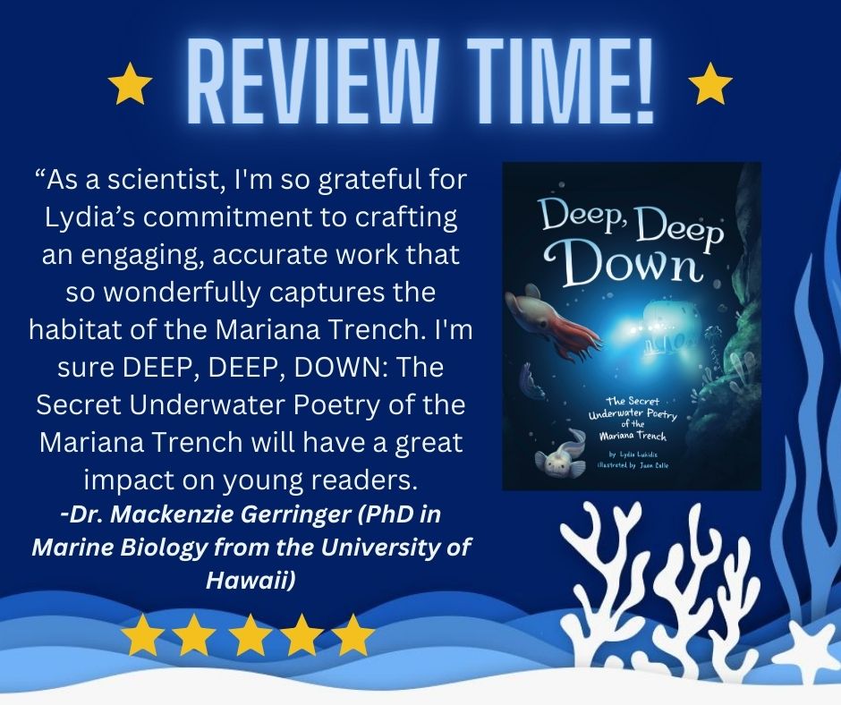 LydiaLukidis's tweet photo. My book #DeepDeepDown took over TWO years to write! I wanted to make sure I got all the facts right so I interviewed 6 experts who study the Mariana Trench. Here's what one of them had to say about my book.
#writingcommunity #kidlit #amwriting #amreading #books https://t.co/7mJMW0kS8D