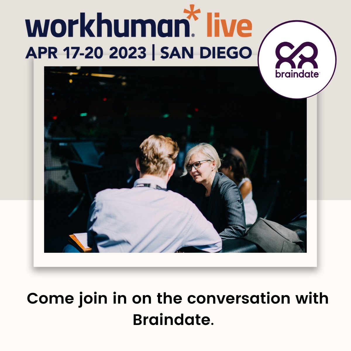 e180's tweet image. We had a blast in 2022 being part of WorkHuman Live. We cannot believe it’s been a year already but we are ready to bring human connections to life again 💡🧠. We will see you in San Diego #Braindates #WHLive2023
