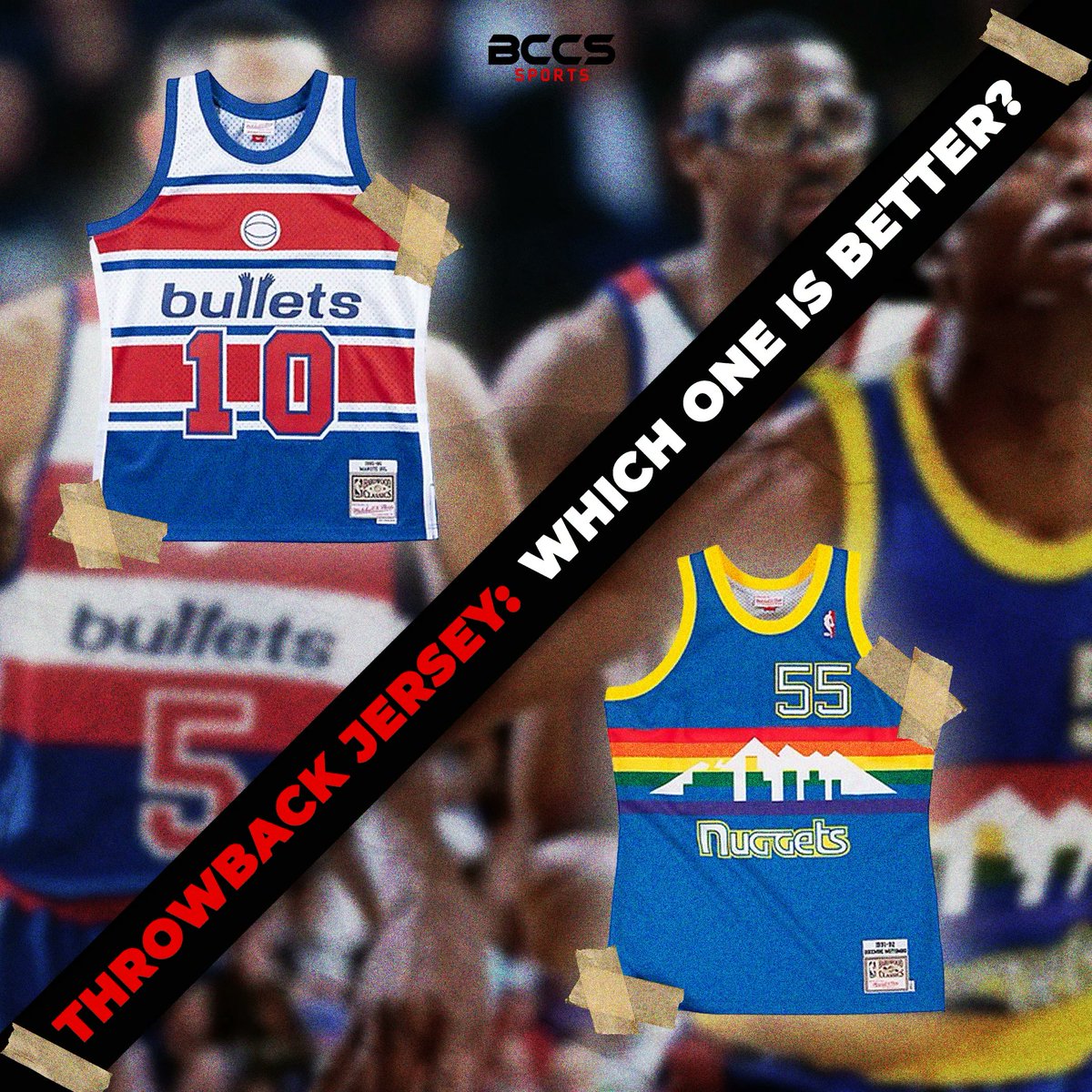 The NBA has had some classic throwback jerseys which one do you take between these 2? #nba #nbaplayoffs #bleav #nbathrowback #washingtonbullets #washingtonwizards #denvernuggets #hardwoodclassics