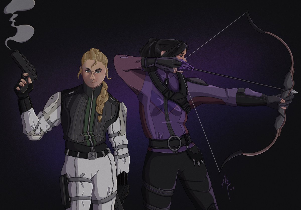 thatone_sapphic's tweet photo. Okay…this one was a process, but I hope they make you as happy as they make me. 
-
#bishova #KateBishop #YelenaBelova https://t.co/iavMsMFZIe