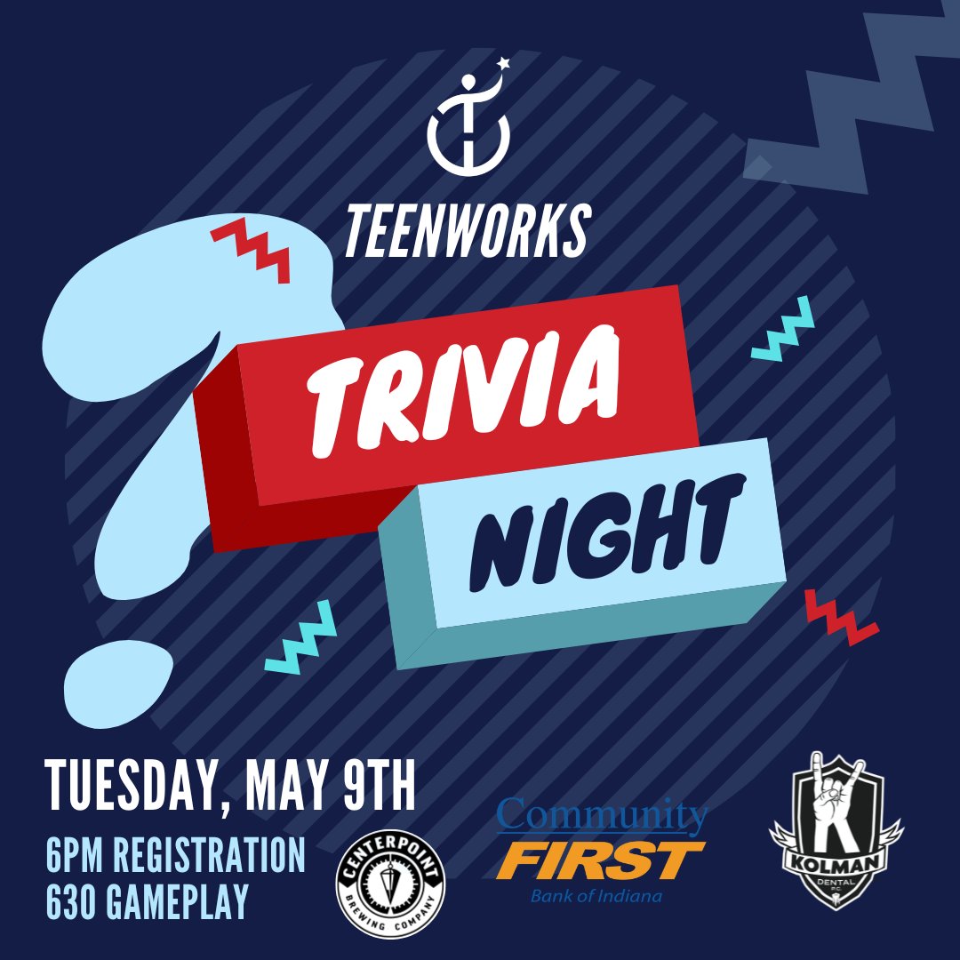 Think you're smarter than a high schooler? Prove it at TeenWorks 2nd Annual Trivia Night! All proceeds go towards supporting the success of teens in TeenWorks programming. Doors open at 6 PM; trivia starts at 6:30 PM - see you there!  #drinkticketincluded #foodtrucks