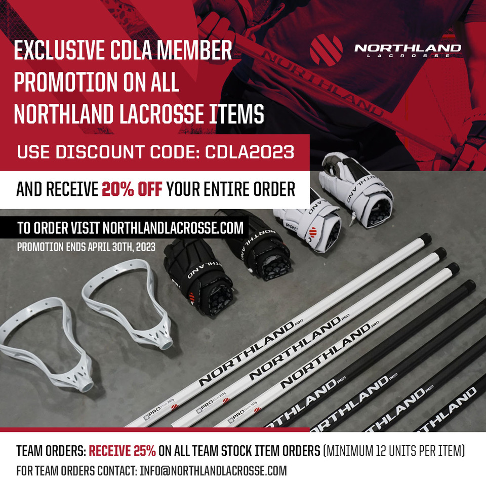 Northland Lacrosse  is offering a CDLA Member exclusive promotion on all Northland Lacrosse Items.  They are also supporting  our U7 Lil’ Roughnecks program this season!

Use discount code - CDLA2023

Northland Discount Link: LINK IN BIO

<a href="/HyBrid_Lacrosse/">NORTHLAND Lacrosse</a>
