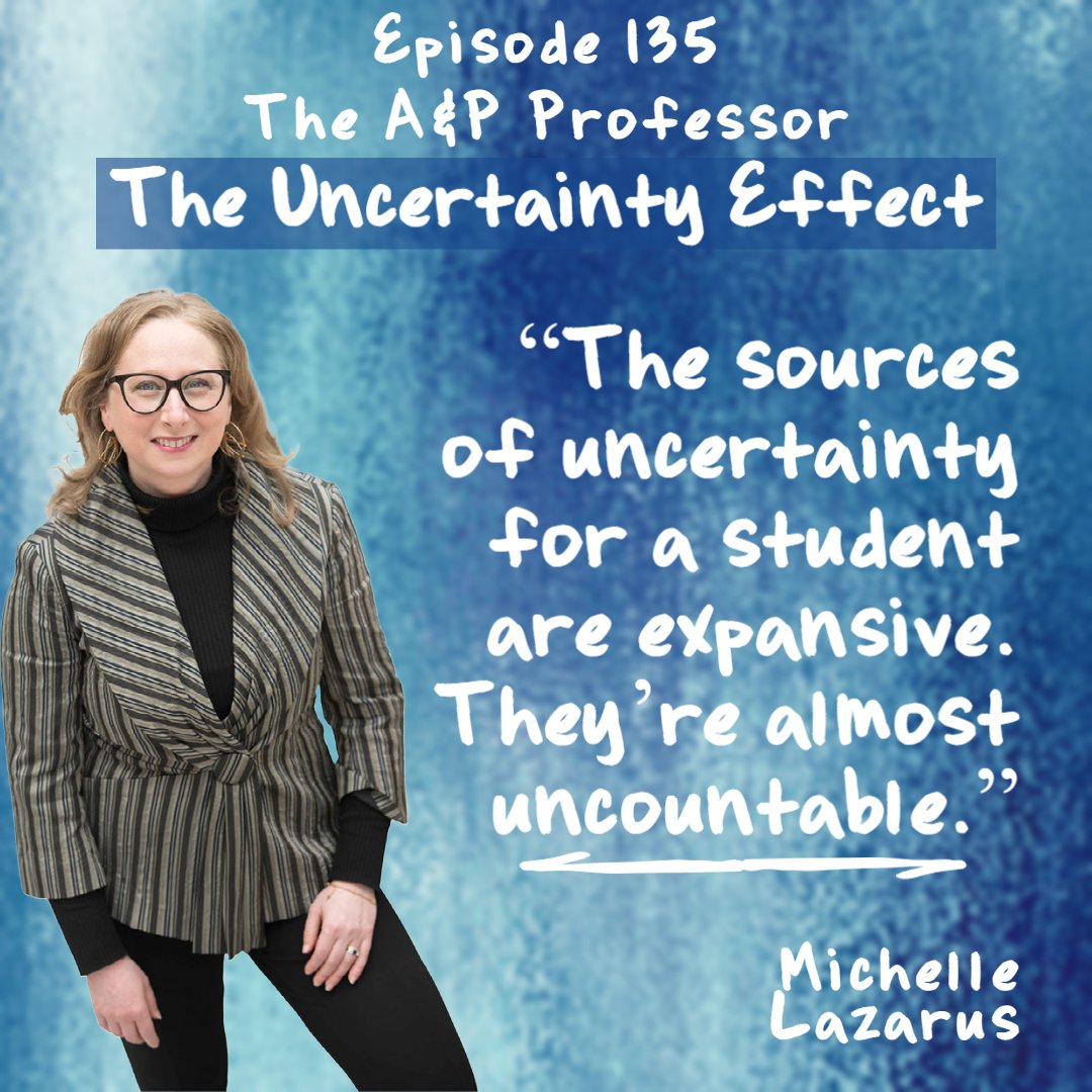 theAPprofessor's tweet photo. Embrace the unknown with Michelle Lazarus and The A&amp;P Professor! Check out episode 135 now.
.
#anatomy #physiology #anatomyandphysiology #HigherEd #faculty #theAPprofessor #podcast #KevinPatton #ProfessionalDevelopment
.
https://t.co/w8r94f3dJP https://t.co/XHoxWr8fKo