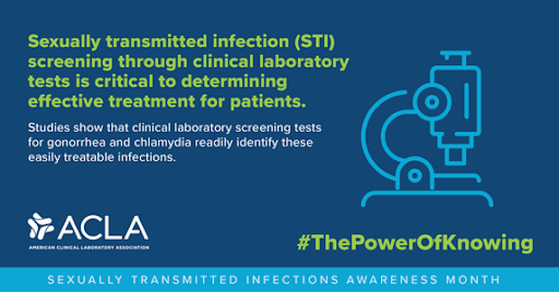 National Coalition for LGBTQ Health 🏳️🌈🏳️⚧️ (@health_lgbtq) on Twitter photo Clinical laboratory screening tests for STIs help identify infections quickly and determine the best course of treatment for patients. #STIAwarenessMonth #ThePowerofKnowing <a href="/ACLAlabs/">American Clinical Laboratory Association</a> Clinical laboratory screening tests for STIs help identify infections quickly and determine the best course of treatment for patients. #STIAwarenessMonth #ThePowerofKnowing <a href="/ACLAlabs/">American Clinical Laboratory Association</a>
