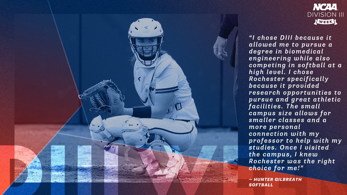 UofRathletics's tweet photo. #whyd3 and #whyRochester? We'll let our @Rochester_SB, @urwlax, @urmenssoccer and @RochesterTFXC student-athletes explain 🗣

#GoJackets // #d3week // #Meliora https://t.co/KTWRN2H235