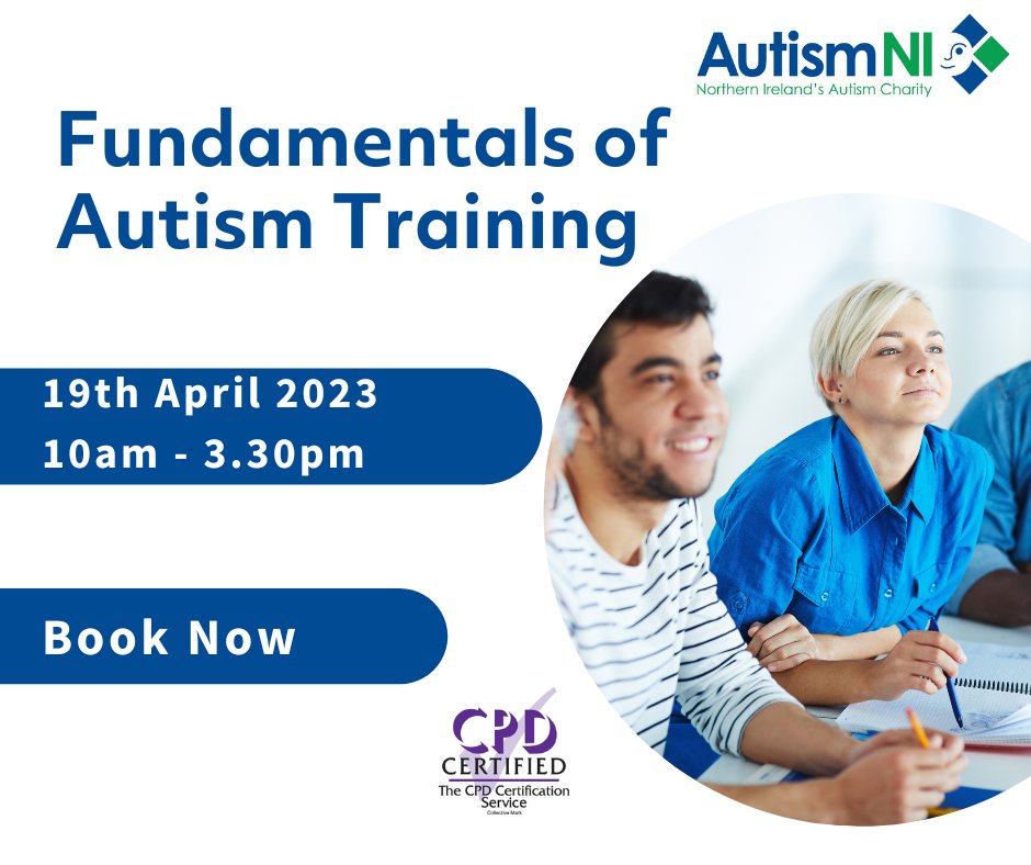 AutismNIPAPA's tweet photo. 📣 Last chance to book our accredited Fundamentals of Autism training for Parents, Carers and Professionals on 19th April 2023 📆

To book, visit https://t.co/SiWPELEWWo or email training@autismni.org

#AutismNI #autismnitraining #autismacceptance #traininganddevelopment https://t.co/g7FpeHVYkx