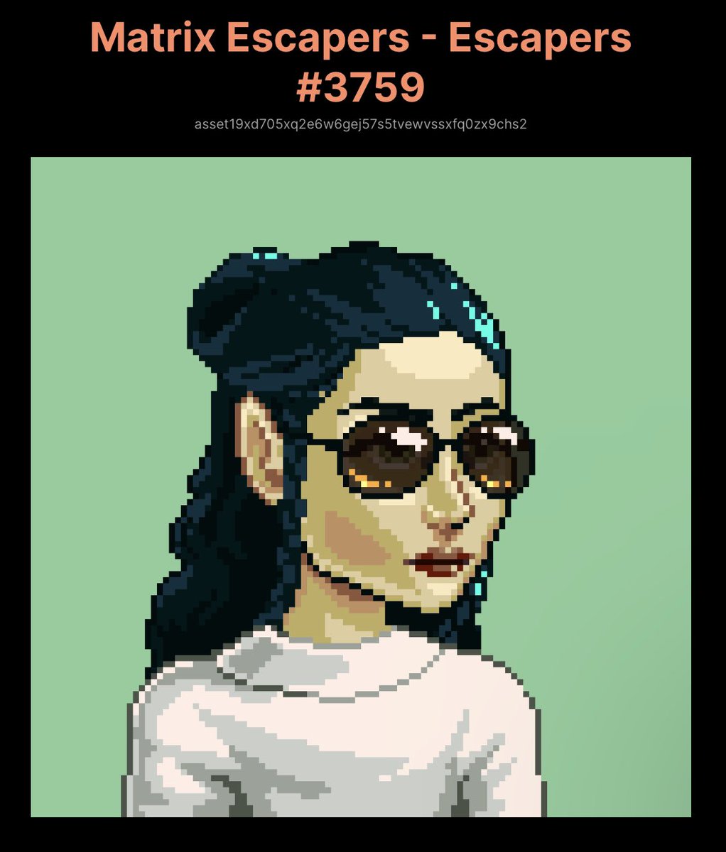 Wick π $MON (@sparshsinghh) on Twitter photo Got this airdropped to my walletπ€©π€©
LFG <a href="/MatrixEscapers/">Matrix Escapers (π,β‘) Minting NOW</a> π₯
π¨Get onboard peeps for some great alpha utilities π¨
#CNFTCommunity #NFTCommunity #CardanoNFTs #CardanoADA Got this airdropped to my walletπ€©π€©
LFG <a href="/MatrixEscapers/">Matrix Escapers (π,β‘) Minting NOW</a> π₯
π¨Get onboard peeps for some great alpha utilities π¨
#CNFTCommunity #NFTCommunity #CardanoNFTs #CardanoADA
