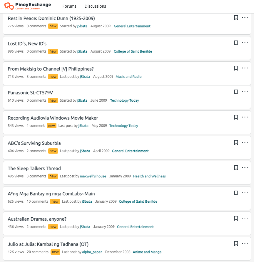 jlhabitan's tweet photo. Before @PinoyExchange shuts down for good, I was able to log into my account. I wasn't able to screenshot many in time but just for today, here's a few showing a list of threads I've been to in some capacity.
Thank you PEx.
#PinoyExchange https://t.co/UuVrJLPL1i
