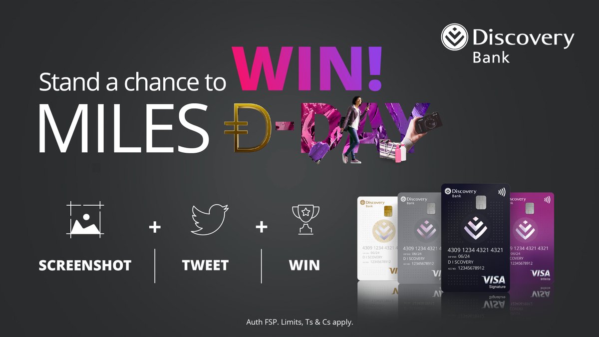 Discovery_SA's tweet photo. It’s Miles D-Day this weekend and we’re giving away 10,000 Discovery Miles to spend at over 40 of our partners!

Reply with a screenshot of something you’ve had your eye on and tell us why you love #DiscoveryBestBank! 💝
Ts&amp;Cs apply. https://t.co/WgtROHpOhS