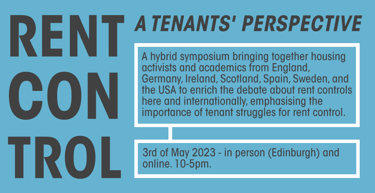 We have 5-10 places available for in-person attendees to this. We can't cover expenses but can promise to feed you and provide an interesting day. We’re especially looking for people who can apply the discussion to housing movements/rent control demands. DM if interested!