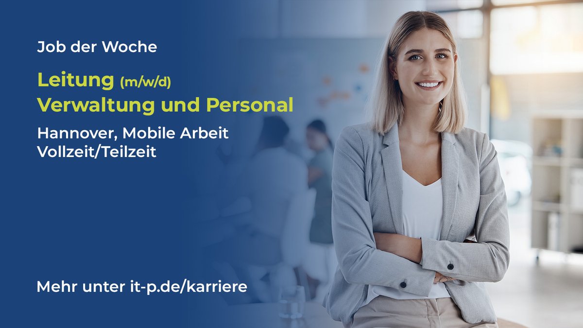 Unser #JobderWoche❗️ 👉 
Leitung (m/w/d) Verwaltung und Personal 
Du hast die Fähigkeit dich schnell in vielfältige kaufmännische Themen &amp; rechtliche Sachverhalte einzuarbeiten? Dann ist unser #jobderwoche vielleicht etwas für dich! 😊 #job #ITP #hannover it-p.de/karriere/jobs/…