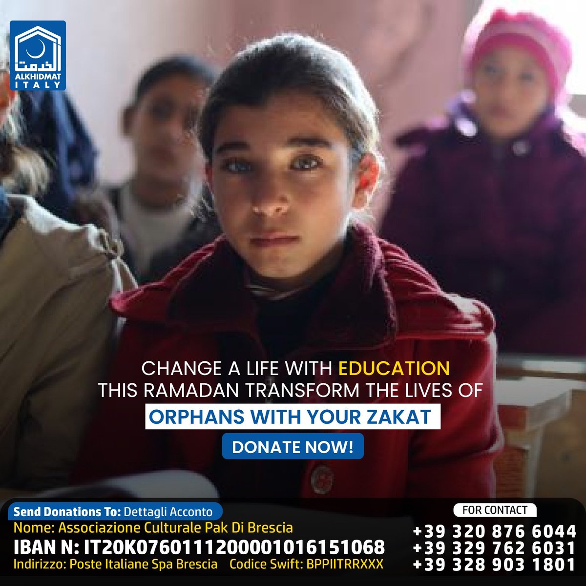 AlkhidmatItaly's tweet photo. Join us in supporting the victims of the Turkey earthquake. Your donation can make a difference.
+39 320 876 6044
+39 329 762 6031
+39 328 903 1801
#TurkeyEarthquake #AidAppeal #HelpTurkey #EarthquakeRelief https://t.co/fk7TfiUclP