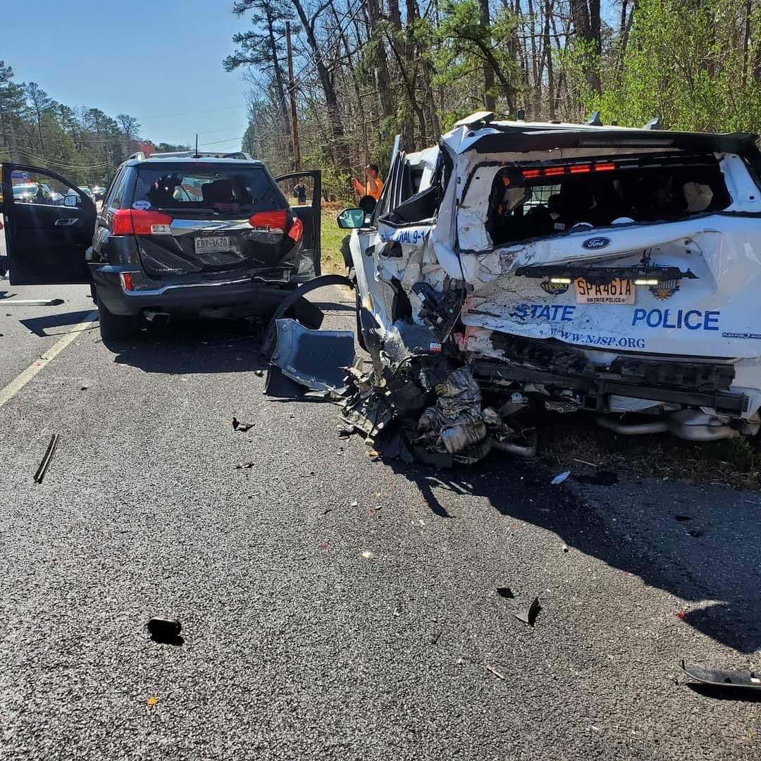 Two New Jersey State Troopers were struck by an inattentive driver yesterday while conducting a stop. Fortunately, our Troopers did not suffer life threatening injuries but this could have easily been much worse.  Please slow down and move over for stopped emergency vehicles!