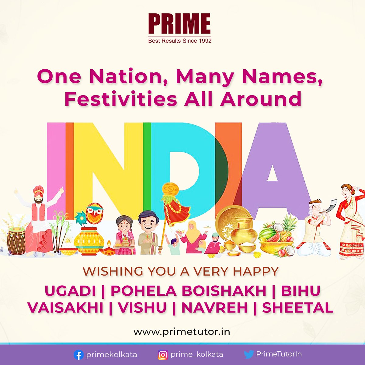 PrimeTutorIn's tweet photo. Let us all be proud to be a part of such a nation that's divided by cities but united by festivals 🙏

#boishakh #noboborsho #bangladesh #Bihu #ugadi #vishu #pohelaboisak #Navreh #sheetal #india #festival #indianfestival #prime https://t.co/o8uPfN5xM2