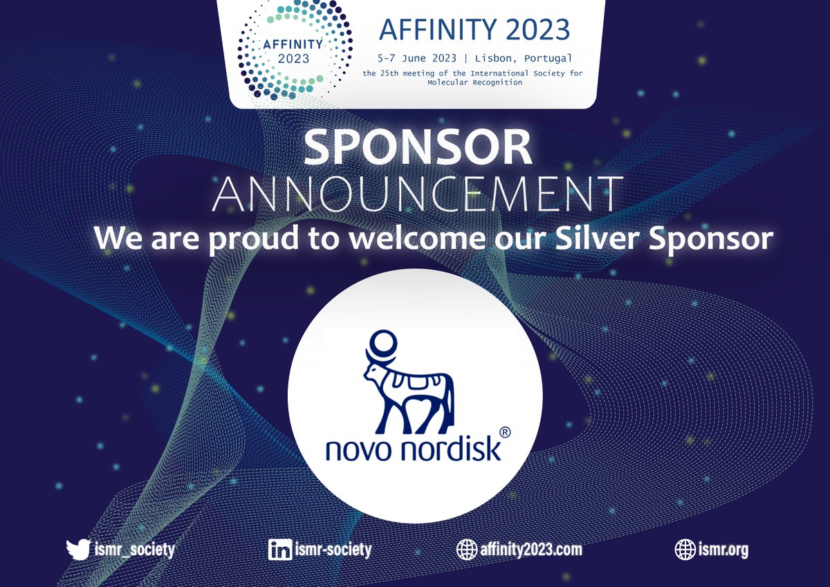 International Society for Molecular Recognition (@ismr_society) on Twitter photo We are proud to announce that <a href="/novonordisk/">Novo Nordisk</a> is supporting #affinity2023 as Silver Sponsor. Follow #affinity2023 for important dates and updates.
⚠️ Early bird registration until 17th April 2023 ⚠️
#biotechnology #lifeSciences #bioinformatics #drugdevelopment #healthcaretech We are proud to announce that <a href="/novonordisk/">Novo Nordisk</a> is supporting #affinity2023 as Silver Sponsor. Follow #affinity2023 for important dates and updates.
⚠️ Early bird registration until 17th April 2023 ⚠️
#biotechnology #lifeSciences #bioinformatics #drugdevelopment #healthcaretech