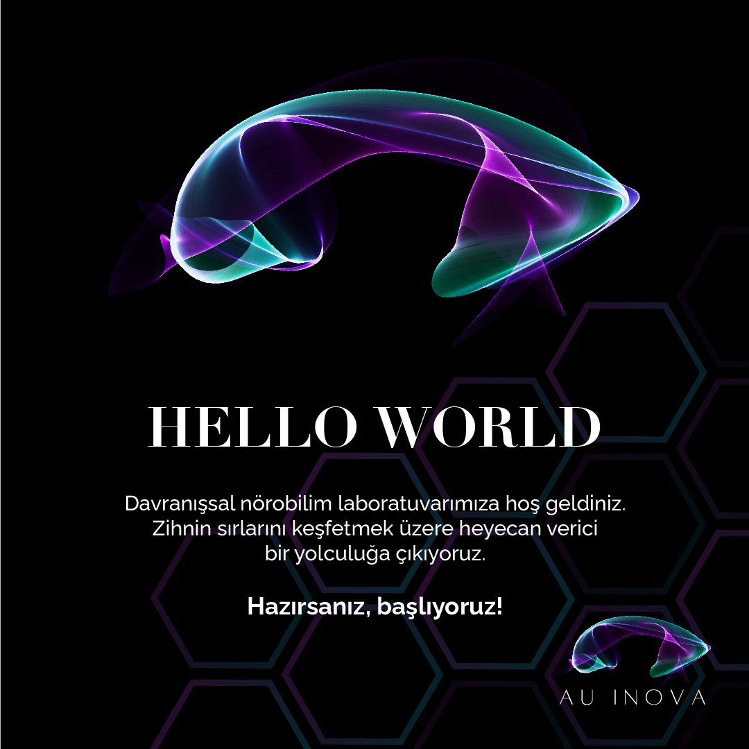 HELLO WORLD! MERHABA DÜNYA! 🖖
Davranışsal Nörobilim Laboratuvarımız #INOVA'ya hoş geldiniz. Zihnin sırlarını açığa çıkarmak ve insan davranışının bilinmeyenlerini çözmek üzere heyecan verici bir yolculuğa çıkıyor, sizi de bu yolculukta bizlere eşlik etmeye davet ediyoruz. 🚀