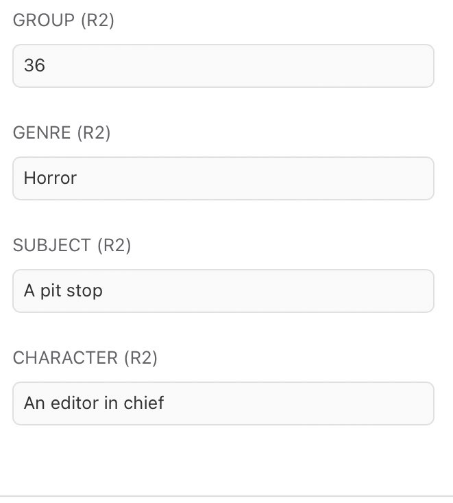 rlambertauthor's tweet photo. Never had horror before, but it could be fun. Love the pit stop prompt, but I think the editor-in-chief is going to make this challenging. @nycmidnight #shortstorychallenge2023 https://t.co/TIJRgCrSna