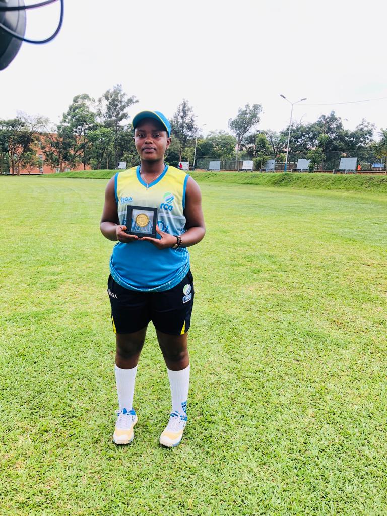 RwandaCricket's tweet photo. Today Henriette Ishimwe received her ICC Woman player of the month Award at the IPRC cricket Oval as she was preparing for her next assignment the Victoria series in Uganda.
@Rwanda_Sports @AuroreMimosa @TimesSportRW @IGIHESports @stevoem @CharlesHaba https://t.co/h8rdCk0AGo