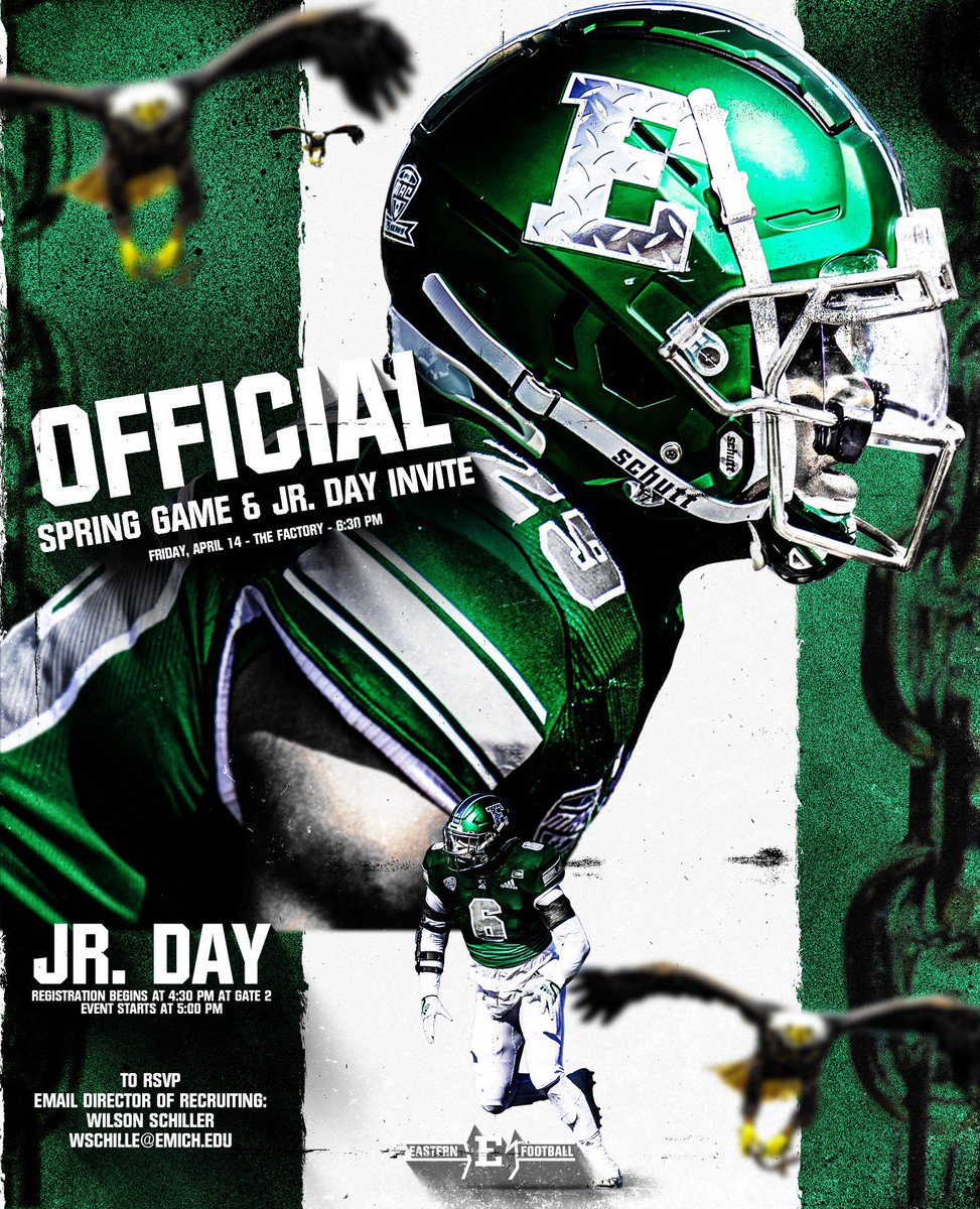 KywoneW's tweet photo. I will be attending Eastern Michigan University for their Junior Day @Coach_Pitts74 @castoonn @MIexposure @TheD_Zone @TaylorGriffins  @SchillerWilson @CoachBoAlex @_b_blanes https://t.co/zIjXWOUvXZ