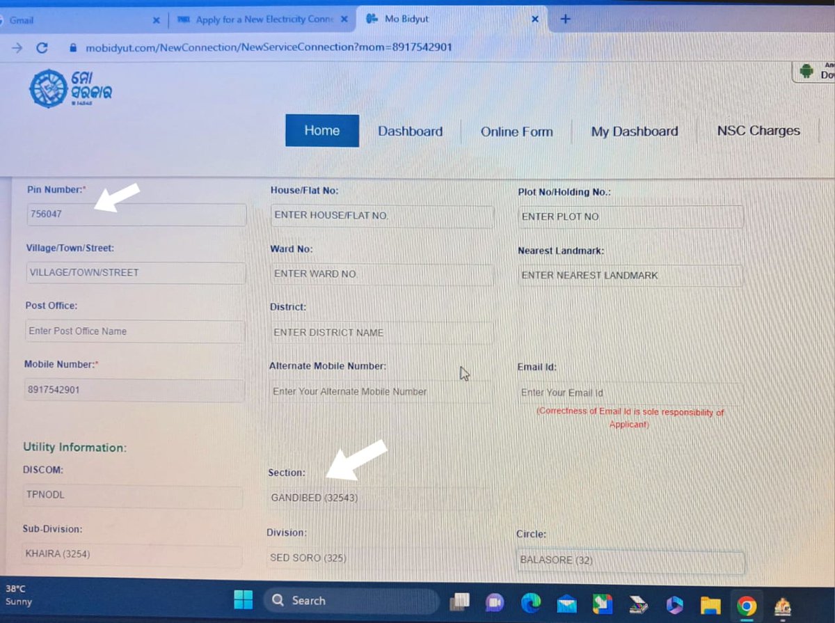 ମାନ୍ଯବର <a href="/CMO_Odisha/">CMO Odisha</a> @tpnodl_balasore <a href="/EnergyOdisha/">Energy Odisha</a> <a href="/OPTCL_Odisha/">OPTCL</a> ଜିଲ୍ଲା ବାଲେଶ୍ଵର ପିନ୍ 756047 ରେ ବଡ଼ପୋଖରୀ ପୋଷ୍ଟାଲ ଏହା ଔପଦା ସେକ୍ସନ under ରେ ଯାଉଛି l କିନ୍ତୁ online apply କଲାବେଳକୁ Gandibed ସେକ୍ସନ ଦେଖାଉଛି l New କଂନେକ୍ସନ କେମିତି apply କରିବି? ଏହାର ଉଚିତ ସମାଧାନ ବ୍ଯବସ୍ଥା କଲେ ଭଲ ହୁଅନ୍ତା ।