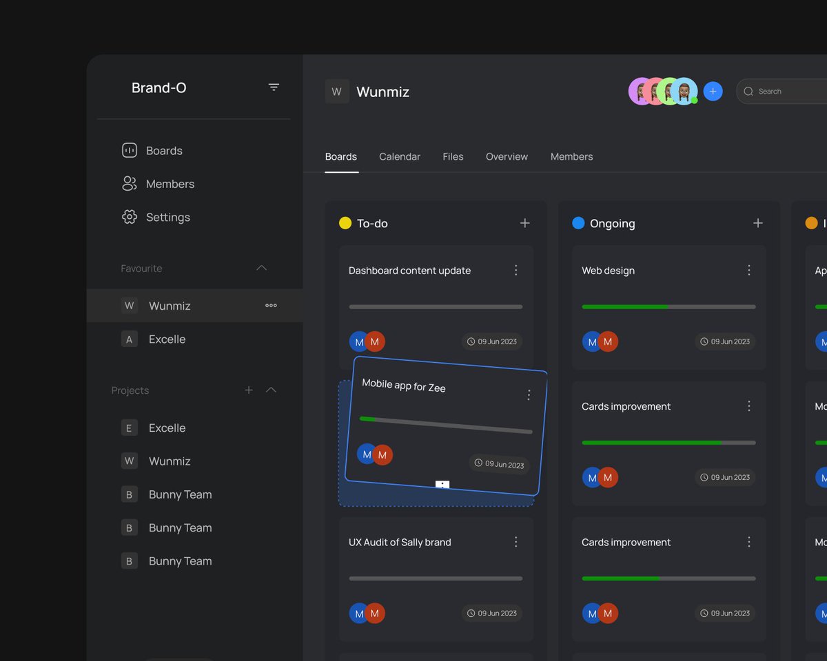 _wunmieee's tweet photo. I made a UI design exploration of a project management tool dashboard in dark mode.
You can view the design here https://t.co/8wkUs78Az7

-Users can manage all projects in one place, see ...

#uidesign #pmtool #dashboarddesign #darkmodedesign https://t.co/ds1Kf0pIDC