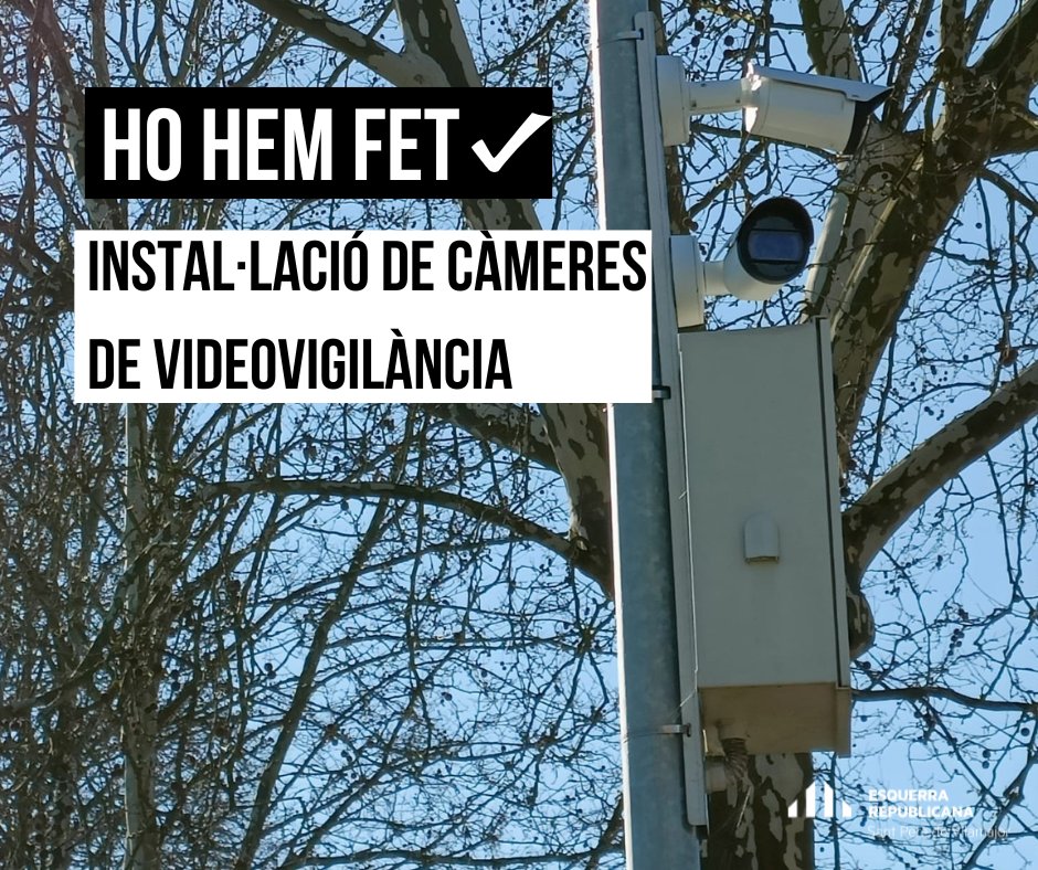 ErcStpere's tweet photo. 📢  Hem ampliat les càmeres de videovigilància en resposta a les inquietuds dels veïns i veïnes.

#SempreHiSom #Útils https://t.co/uNxH0ZBOKN