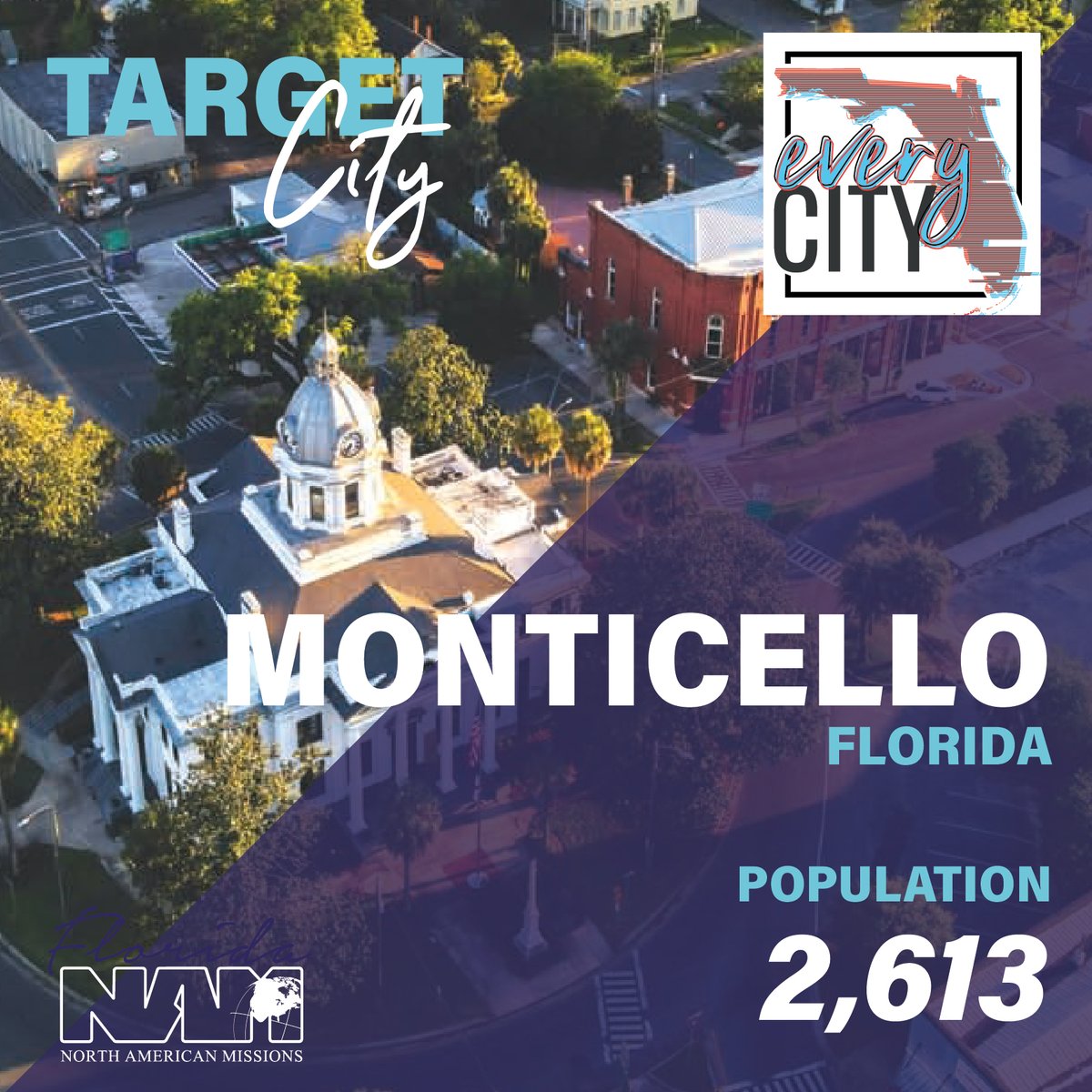 FL_NAM's tweet photo. We believe we can reach #everycity in Florida.
Monticello is a target city that needs a UPCI church.

Will you go?

Check out all of our target cities at https://t.co/K3WTpjOANp.

#FLNAM #NAM #EVERYCITY https://t.co/ReSqZVXibE