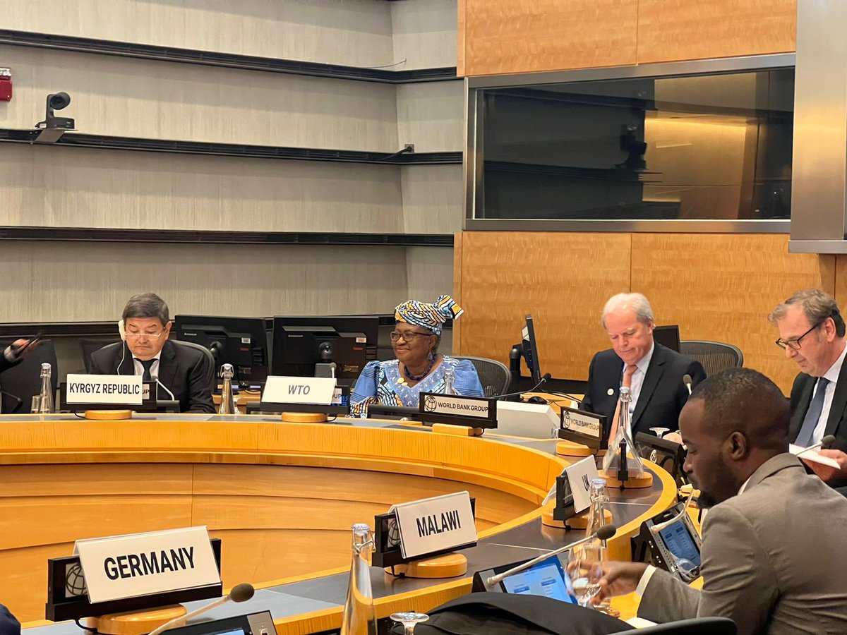 NOIweala's tweet photo. Joined a Food Security &amp; sustainable food systems event at the @WorldBank to see how stronger global partnerships including through Trade &amp; the @WTO can help solve the global food security crisis. This means looking for breakthroughs on WTO Agriculture negotiations. W/ @AxelVT_WB https://t.co/WB2bTBV3RG