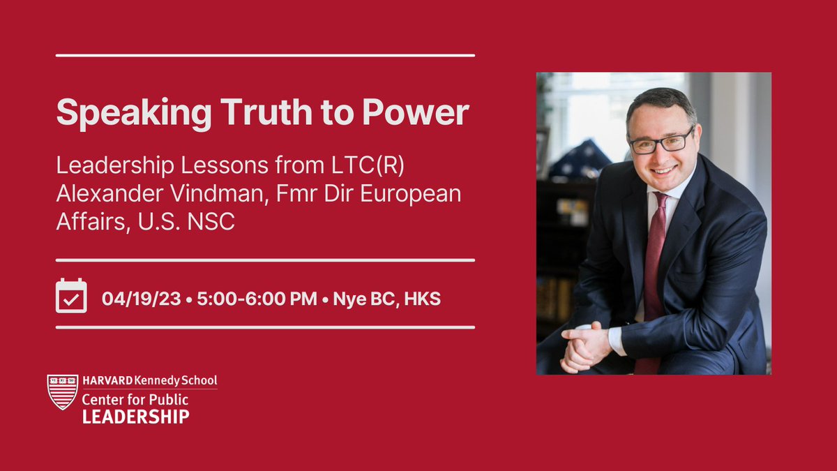 HarvardCPL's tweet photo. Join us April 19 at @HarvardCPL for a conversation with Hauser Leader LTC(R) @AVindman, former Director for #EuropeanAffairs for the US #NationalSecurity Council.  This event is co-sponsored by @Harvard_Europe and @futurediplomacy at @BelferCenter

RSVP 👇
https://t.co/seyxM80hud https://t.co/9T6NLmIkEY