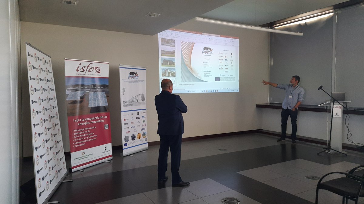 isfoc's tweet photo. Éxitosa la jornada del proyecto #BIPVBOOST que tuvo lugar ayer en @ISFOC. Muchas gracias a nuestros socios ponentes @tecnalia, @comsa_corp, @onyxsolar y @ENAR_Envelopes y a todos los asistentes que tuvieron la oportunidad de conocer más sobre la #bipv y la demo del proyecto. #fv https://t.co/VfKT0sda8c