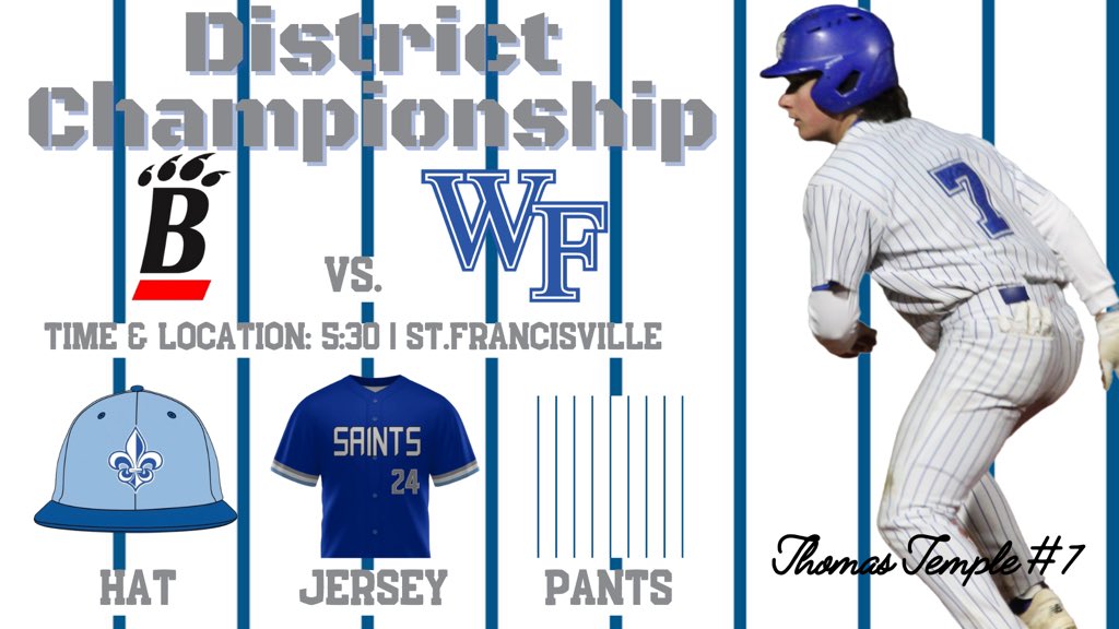 WFHS__Baseball's tweet photo. District Championship Day! https://t.co/afpRBRA7E0
