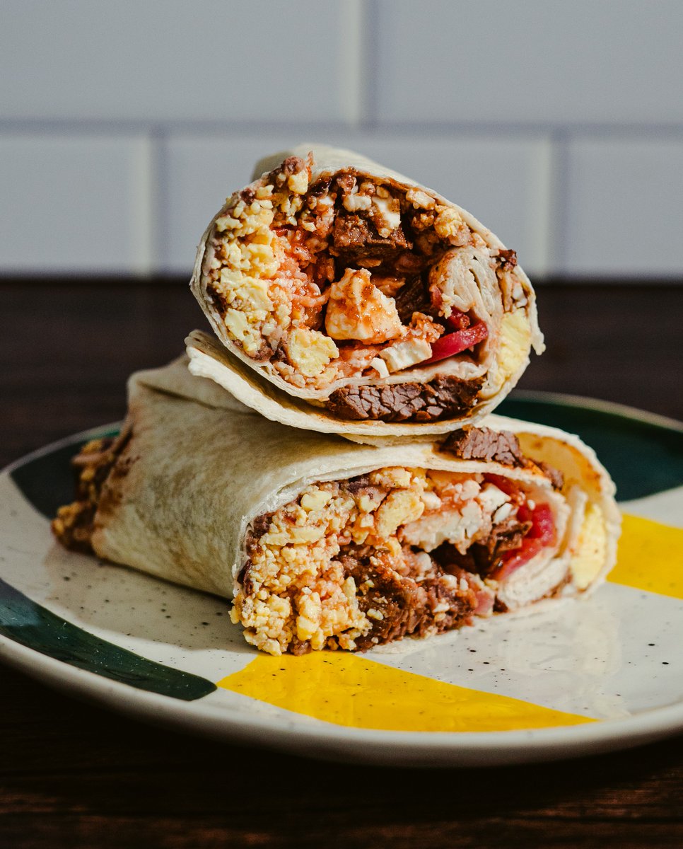 eatwellfound's tweet photo. No more skipping breakfast! Our delicious menu at @eatwellfound  makes it easy to start your day off right. Fuel up and conquer the day ahead!

📸 🌯: Steak Chilaquiles Breakfast Burrito https://t.co/CHpxAkI4Z3